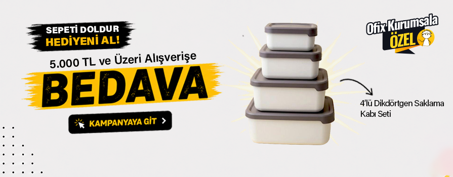 5.000 TL ve Üzeri Alışverişinize 4’lü Dikdörtgen Saklama Kabı Seti BEDAVA!