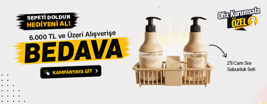 6.000 TL ve Üzeri Alışverişinize 2’li Cam Sıvı Sabunluk Seti BEDAVA!