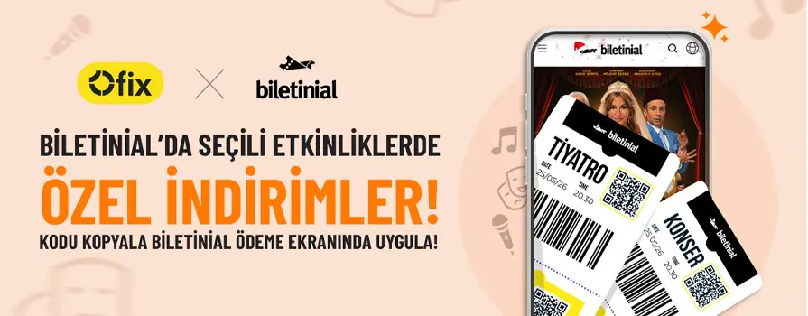 Ofix Kullanıcılarına Özel biletinial'da %20 İndirim Fırsatı!