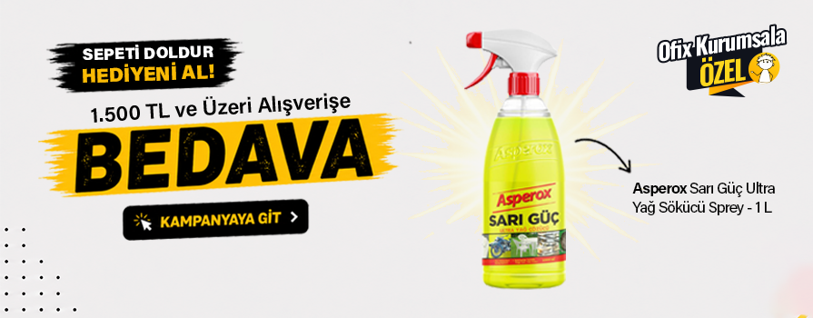 1.500 TL ve Üzeri Alışverişinize Asperox Sarı Güç Ultra Yağ Sökücü Sprey - 1 L BEDAVA!