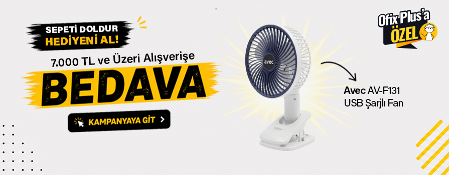 7.000 TL ve Üzeri Alışverişinize AVEC USB ŞARJLI FAN BEDAVA!