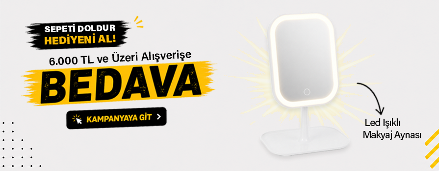6.000 TL ve Üzeri Alışverişinize Led Işıklı Makyaj Aynası Beyaz BEDAVA!