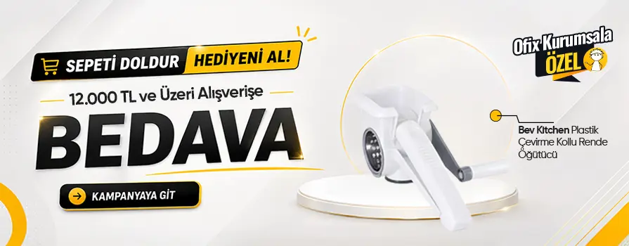 12.000 TL ve Üzeri Alışverişinize Çevirme Kollu Rende Öğütücü BEDAVA!