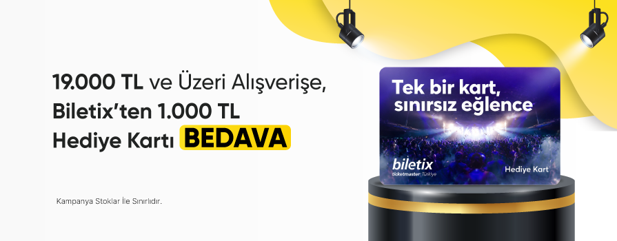 Haziran Ayı’nda 19.000 TL ve Üzeri Alışverişe 1.000 TL Değerinde BİLETİX Hediye Kartı Bedava!!