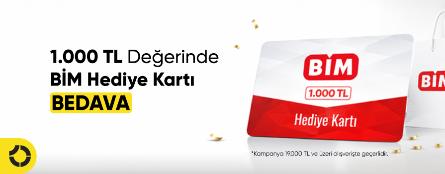 Ağustos Ayı’nda 19.000 TL ve Üzeri Alışverişe 1.000 TL Değerinde BİM Hediye Kartı Bedava!