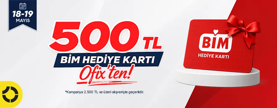 18-19 Mayıs'a Özel 2.500 TL ve Üzeri Alışverişe ANINDA 250 TL İNDİRİM!!!