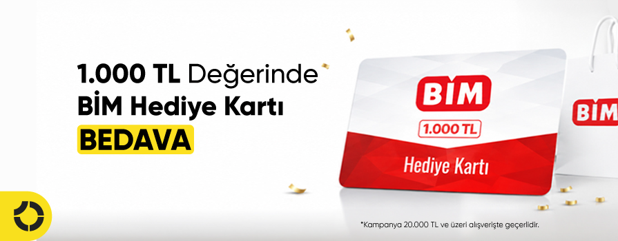 Ekim Ayında 20.000 TL ve Üzeri Alışverişe 1.000 TL Değerinde BİM Hediye Kartı!