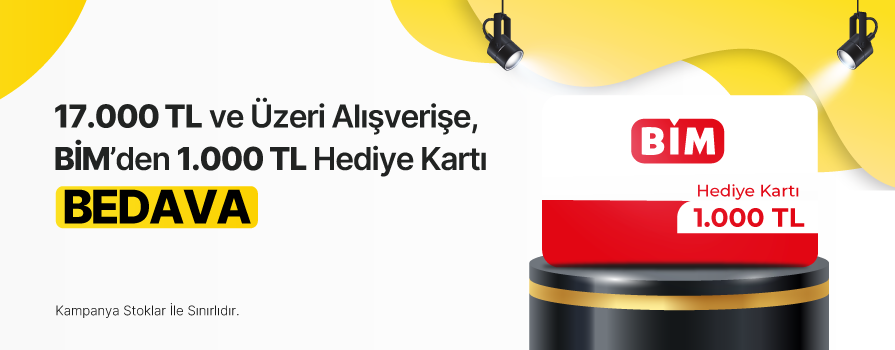 17.000 TL ve Üzeri Alışverişe 1.000 TL Değerinde BİM Hediye Kartı BEDAVA!