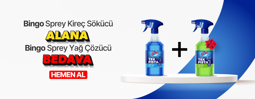 Bingo Sprey Kireç Sökücü 900 Ml Alana - Bingo Sprey Yağ Çözücü 900 Ml BEDAVA !!