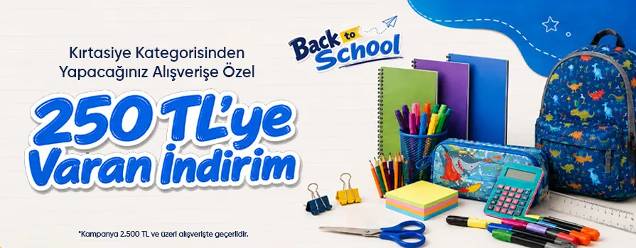 2.500 TL ve Üzeri Kırtasiye Kategorisi Alımlarında ANINDA %10 İNDİRİM!