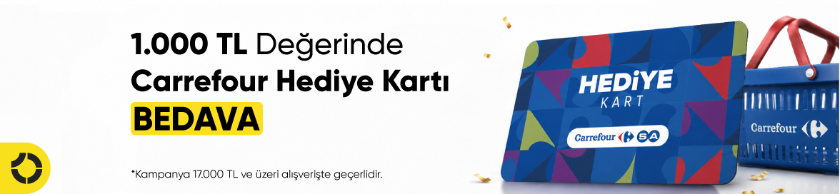 Eylül Ayında 17.000 TL ve Üzeri Alışverişe 1.000 TL Değerinde Carrefour Hediye Kartı!HERO