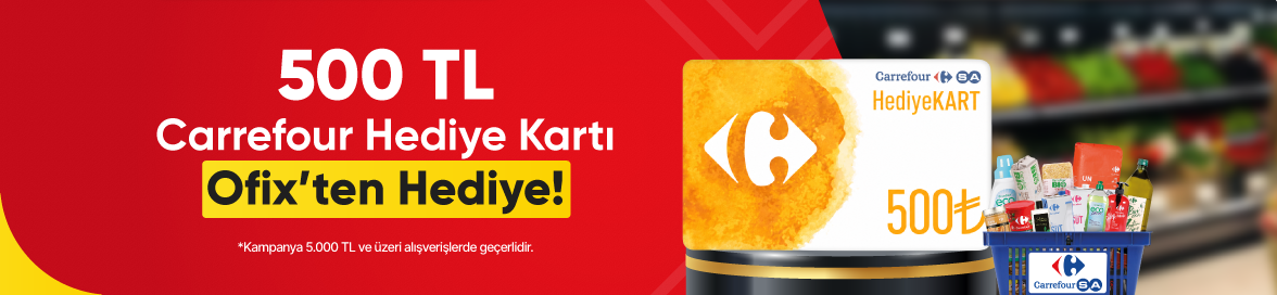 5.000 TL ve üzeri alışverişe 500 TL Carrefour Hediye Kartı!HERO
