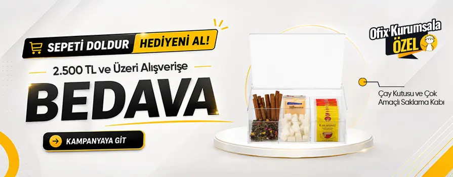 2.500 TL ve Üzeri Alışverişinize Çay Kutusu ve Poşet Bitki Çayı Çok Amaçlı Saklama Kabı BEDAVA!