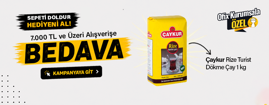 7.000 TL ve Üzeri Alışverişinize Çaykur Rize Turist Dökme Çay 1 kg BEDAVA!