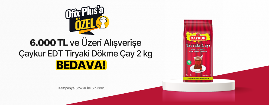 6.000 TL ve Üzeri Alışverişe Çaykur EDT Tiryaki Dökme Çay 2 kg BEDAVA!	