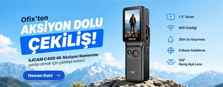2.000 TL ve Üzeri Alışverişinize 30m Su Geçirmez Geniş Açılı Aksiyon Kamerası KAZANMA ŞANSI !