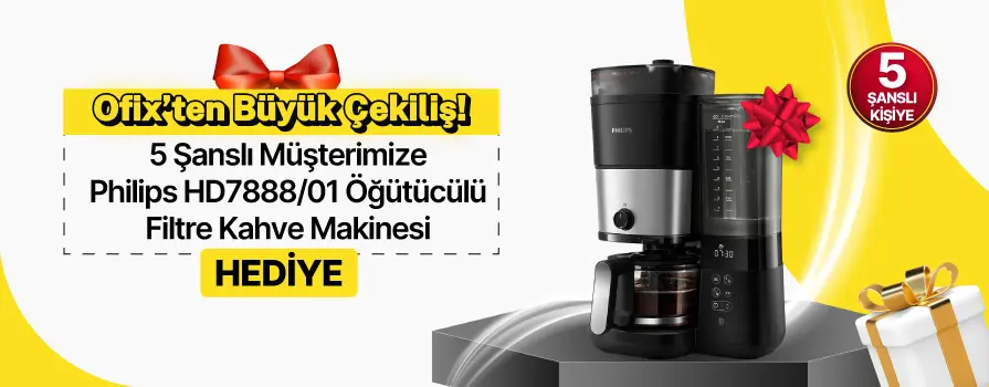 1.500 TL ve Üzeri Alışverişinize Philips HD7888/01 Öğütücülü Filtre Kahve Makinesi KAZANMA ŞANSI !