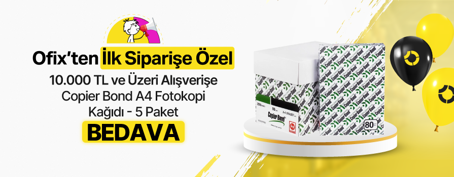 5.000 TL ve Üzeri İlk Siparişinize Özel Copier Bond A4 Fotokopi Kağıdı 80 g/m² 500 Yaprak x 5 Paket (1 Koli) BEDAVA!!