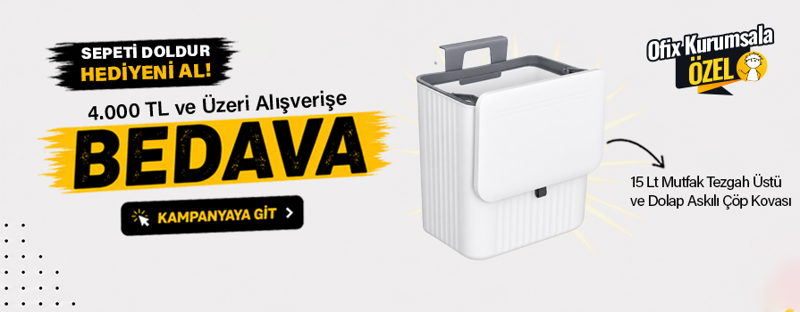 4.000 TL ve Üzeri Alışverişinize Askılı Çöp Kovası BEDAVA!