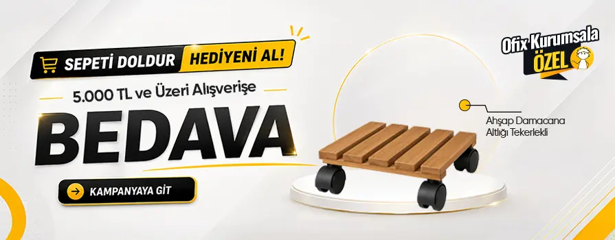 5.000 TL ve Üzeri Alışverişinize Ahşap Damacana Altlığı Tekerlekli BEDAVA!