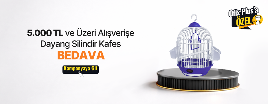 5.000 TL ve Üzeri Alışverişe Silindir Kafes Küçük Renkli 23x35 BEDAVA!