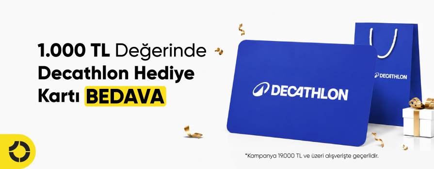 Ağustos Ayı’nda 19.000 TL ve Üzeri Alışverişe 1.000 TL Değerinde DECATHLON Hediye Kartı Bedava!!