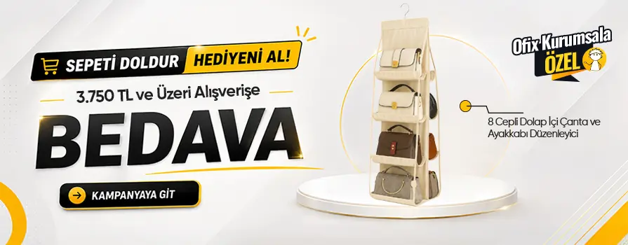 3.750 TL ve Üzeri Alışverişinize 8 Cepli Dolap İçi Çanta ve Ayakkabı Düzenleyici BEDAVA!