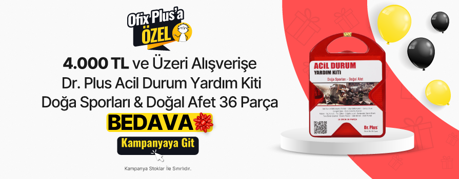 2.000 TL ve Üzeri Alışverişe Dr. Plus Acil Durum Yardım Kiti Doğa Sporları & Doğal Afet 36 Parça BEDAVA!
