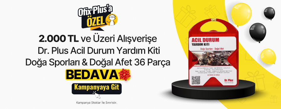 2.000 TL ve Üzeri Alışverişe Dr. Plus Acil Durum Yardım Kiti Doğa Sporları & Doğal Afet 36 Parça BEDAVA!