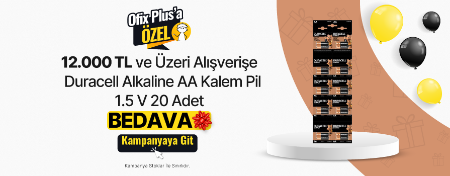 6.000 TL ve Üzeri Alışverişe Duracell Alkaline AA Kalem Pil 1.5 V 20 Adet BEDAVA!