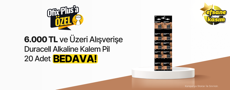 6.000 TL ve Üzeri Alışverişe Duracell Alkaline AA Kalem Pil 1.5 V 20 Adet BEDAVA!