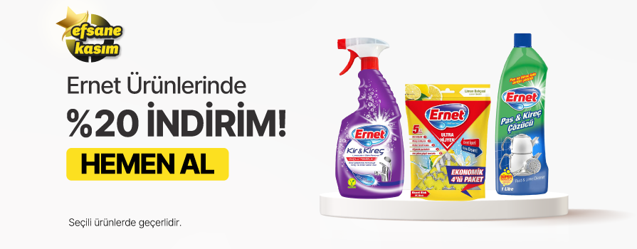 12-19 Kasım Tarihleri Boyunca Seçili Ernet Ürünlerinde %20 İNDİRİM!