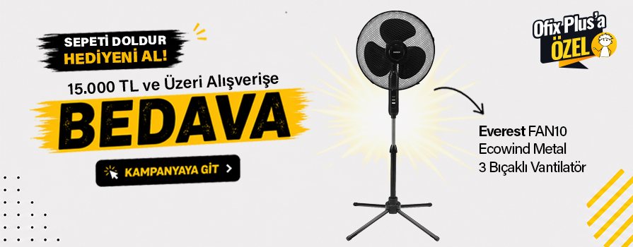 15.000 TL ve Üzeri Alışverişinize Vantilatör BEDAVA!