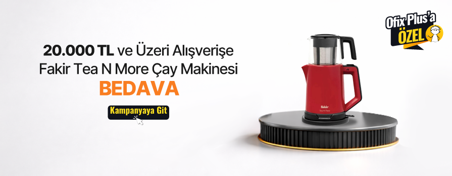 20.000 TL ve Üzeri Alışverişinize Fakir Tea N More Cam Demlikli Çay Makinesi – Kırmızı BEDAVA!