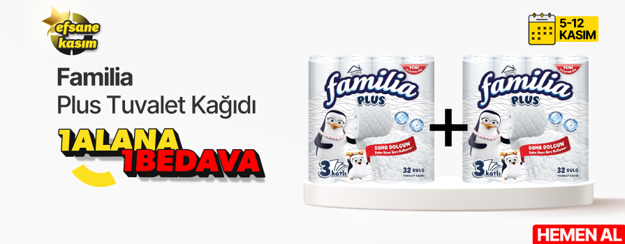 OfixPlus Müşterilerine Özel 1 Familia Plus Tuvalet Kağıdı Üç Katlı 171 Yaprak Alana Familia Plus Tuvalet Kağıdı Üç Katlı