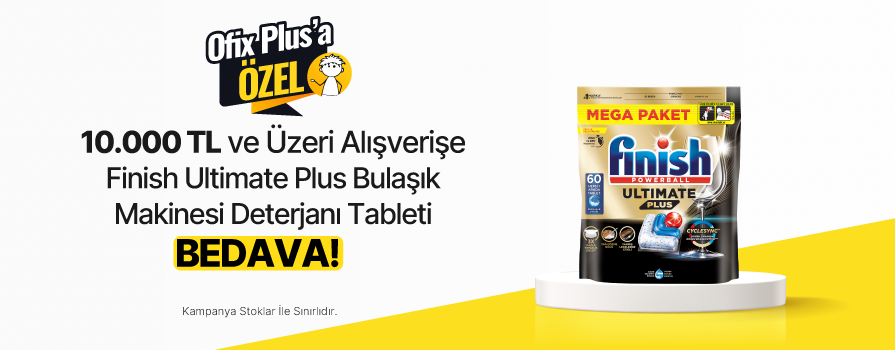 10.000 TL ve Üzeri Alışverişe Finish Quantum Ultimate Plus Bulaşık Makinesi Deterjanı Tableti 60 Adet BEDAVA!	