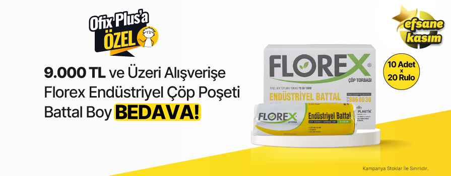 9.000 TL ve Üzeri Alışverişe Florex 523 Endüstriyel Çöp Poşeti Battal Boy 72 x 95 cm 10 Adet x 20 Rulo - Siyah BEDAVA!