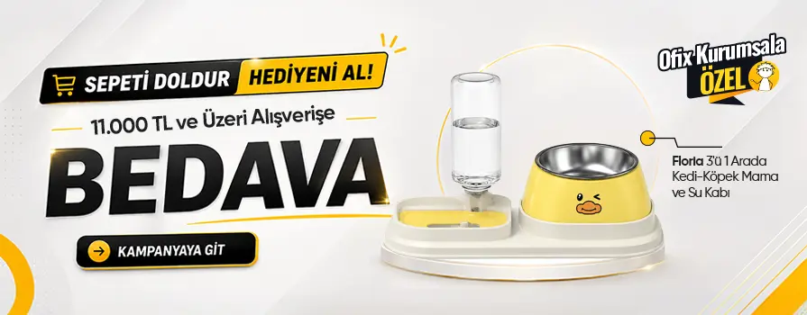 11.000 TL ve Üzeri Alışverişinize Floria 3'ü 1 Arada Kedi-Köpek Mama ve Su Kabı BEDAVA!