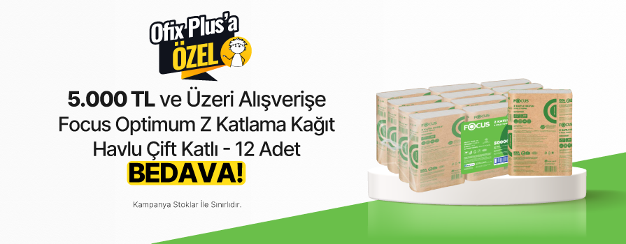 5.000 TL ve Üzeri Alışverişe Focus Optimum Z Katlama Kağıt Havlu Çift Katlı 20 x 24 cm 200 Yaprak - 12 Adet BEDAVA!	