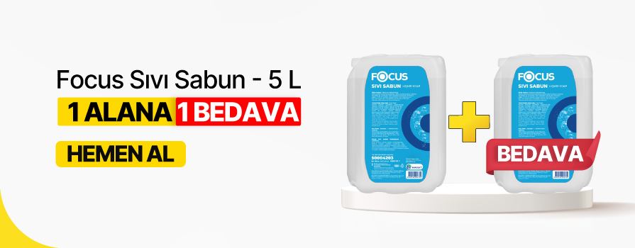 1 Adet Focus Sıvı Sabun - 5 L Alana 1 Adet Focus Sıvı Sabun - 5 L  BEDAVA !