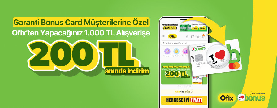 Ofix'te 1.000 TL ve üzeri alışverişe 200 TL indirim!