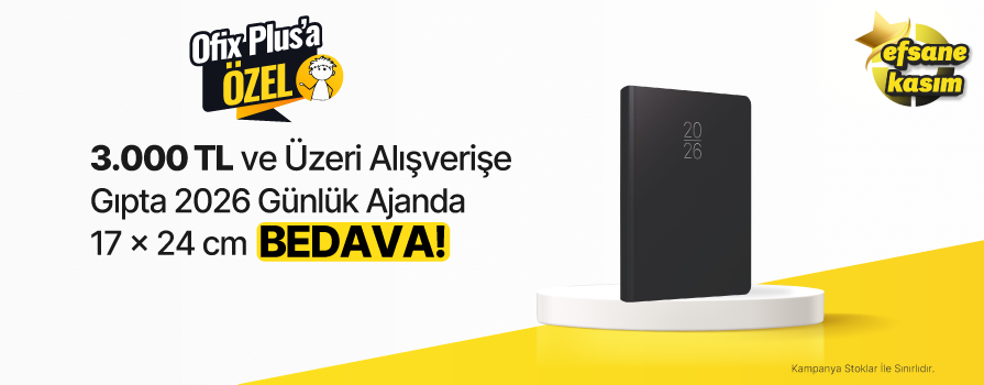 3.000 TL ve Üzeri Alışverişe 2026 Günlük Ajanda 17 x 24 cm Çizgili - Siyah BEDAVA!