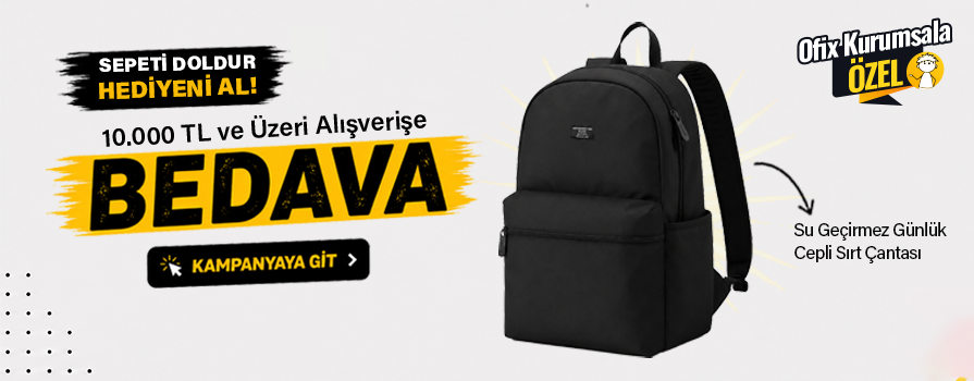 10.000 TL ve Üzeri Alışverişinize Su Geçirmez Günlük Cepli Sırt Çantası BEDAVA!