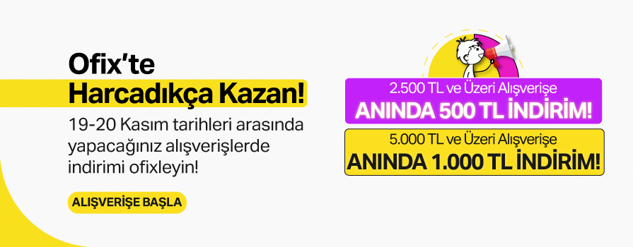 19-20 Kasım'a Özel 2.500 TL ve Üzeri Alışverişine 500 TL İNDİRİM!
