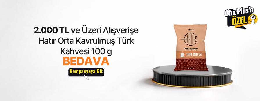2.000 TL ve Üzeri Alışverişinize Hatır Orta Kavrulmuş Bol Köpüklü Türk Kahvesi 100 gr BEDAVA!