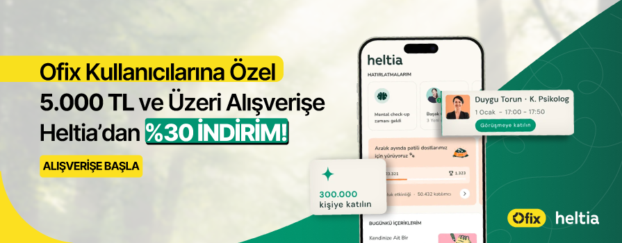 5.000 TL ve Üzeri Alışverişe Heltia’dan %30 İNDİRİM!