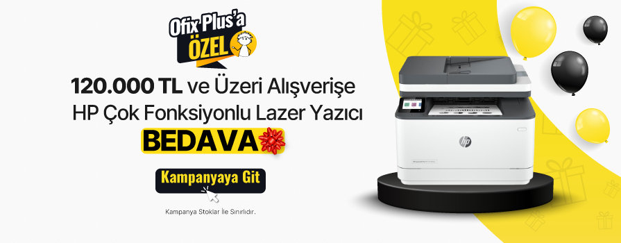 120.000 TL ve Üzeri Alışverişe HP Çok Fonksiyonlu Lazer Yazıcı BEDAVA!