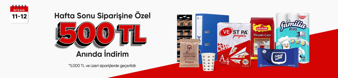 11-12 Nisan Haftasonuna Özel 5.000 TL ve Üzeri Alışverişe ANINDA 500 TL İNDİRİM!!!HERO
