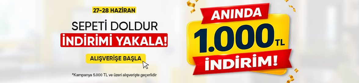 27-28 Haziran Hafta Sonuna Özel 5.000 TL ve Üzeri Alışverişe ANINDA 1.000 TL İNDİRİM!HERO
