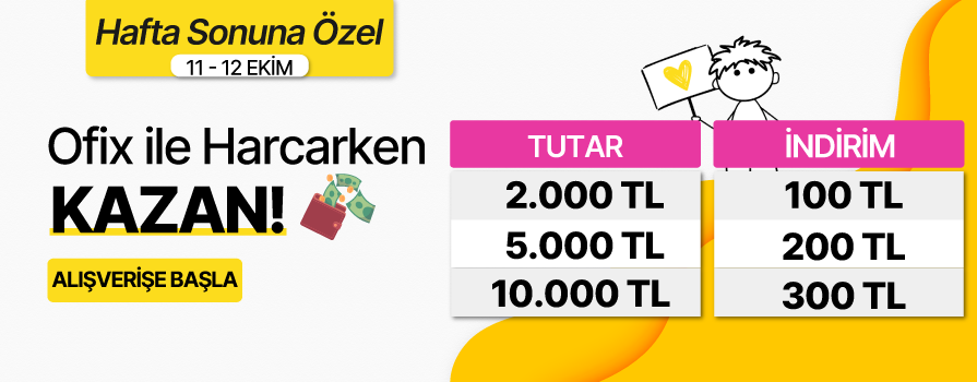 Tüm Müşteriler İçin Geçerli Olacak Hafta Sonu Kampanyası ANINDA 200 TL İNDİRİM 11-12 EKİM!!